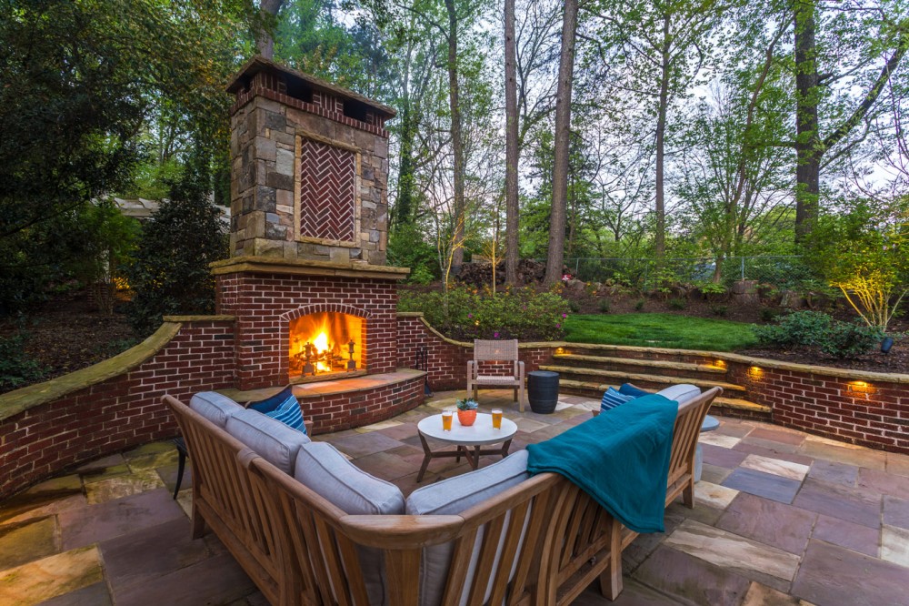 Backyard fireplace